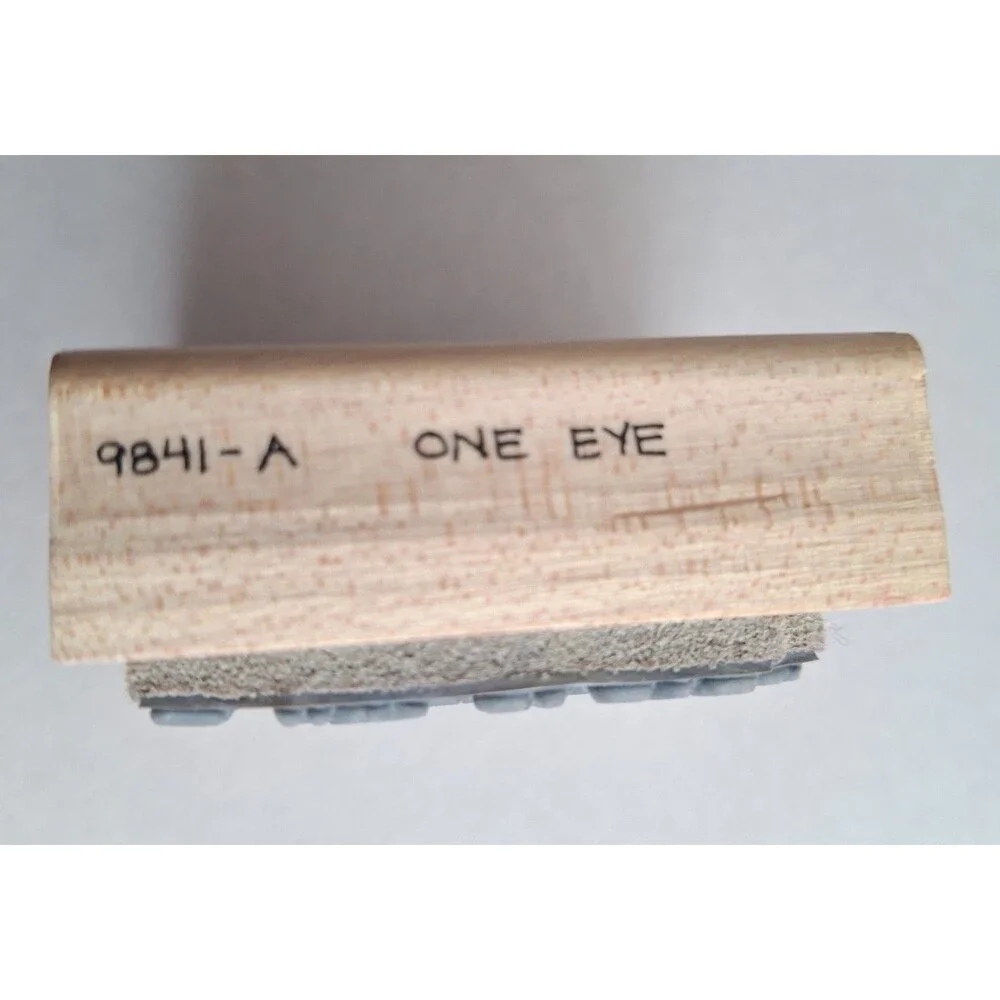 Vtg Paula Best One Eye Rubber Stamp Amanda Bertholf Vintage Wood Mounted Face